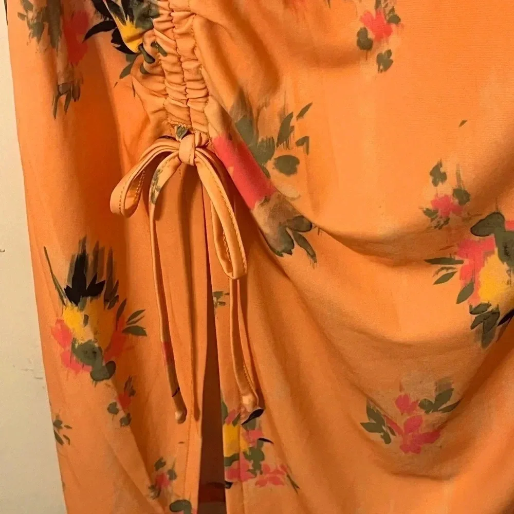 Steve Madden Matte Jersey Floral flattering one shoulder midi dress. Size XL - Picture 15 of 17